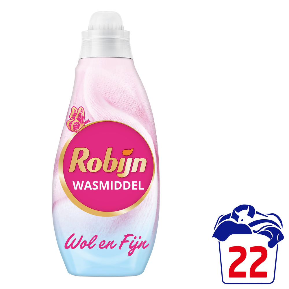 Robijn vloeibaar wasmiddel Klein & Krachtig Wol en Fijn, fles 665 ml