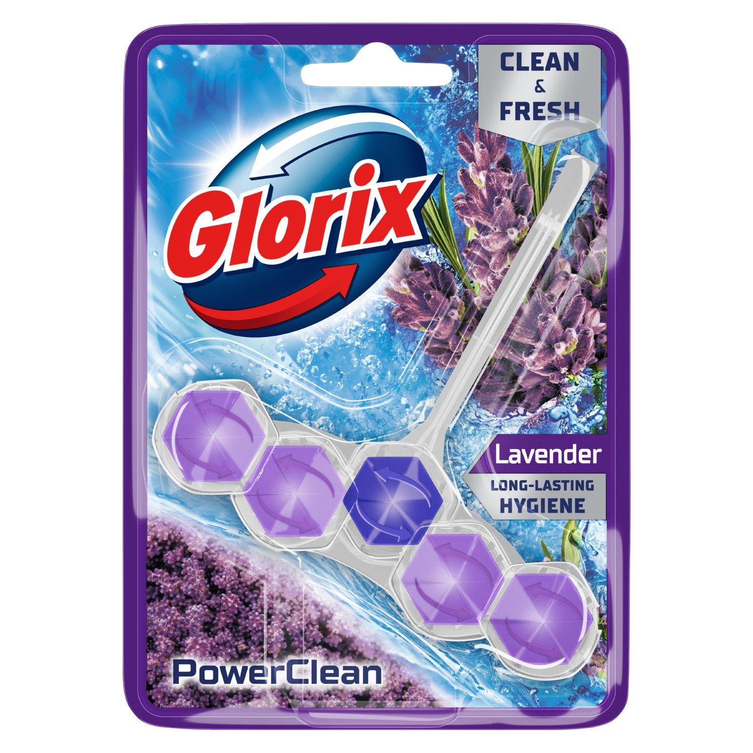 GLORIX Toiletblok Lavendel - 9 stuks - 9 stuks