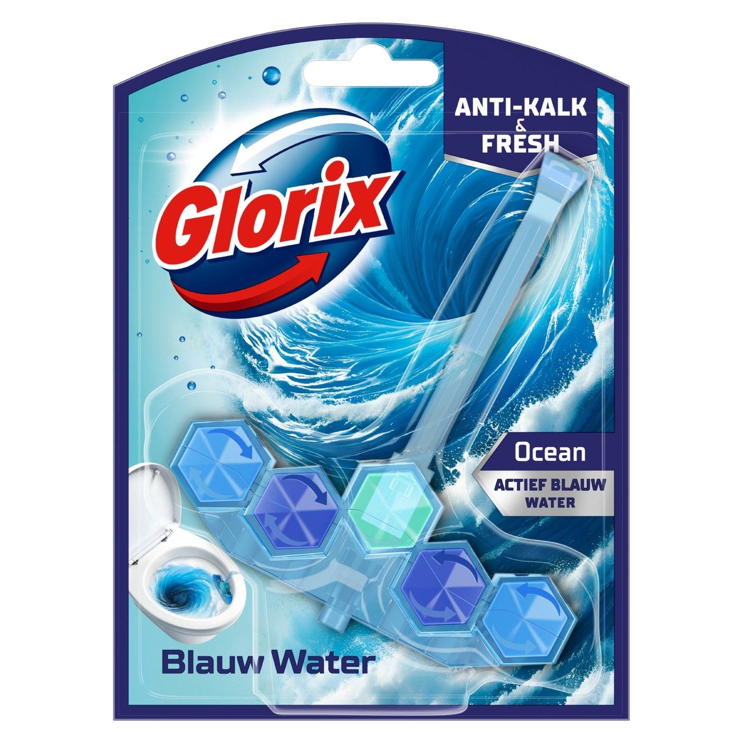GLORIX Toiletblok ActivBlue Ocean - 7 stuks - 7 stuks