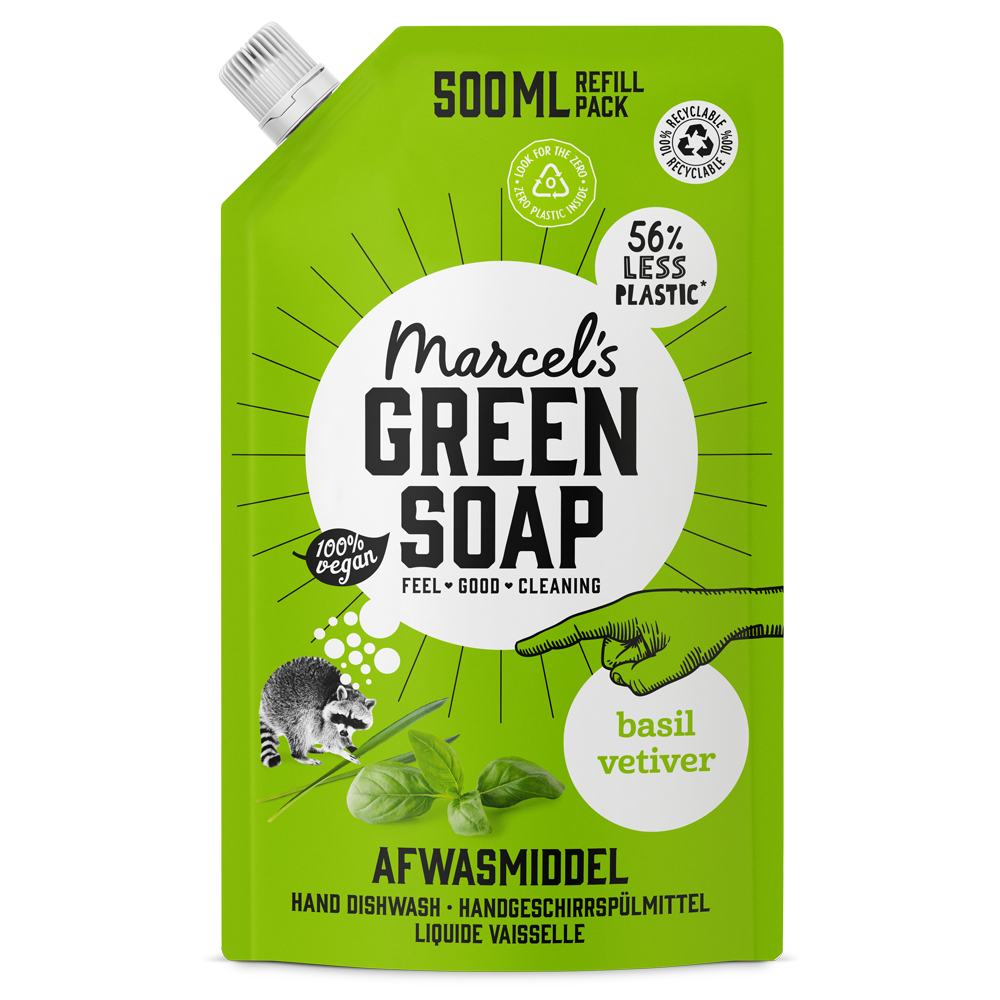 Afwasmiddel Navulling Basilicum & Vetiver