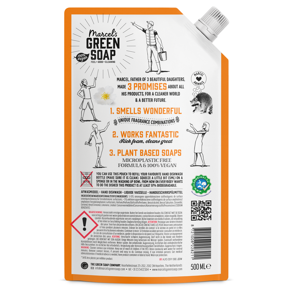 Afwasmiddel Navulling Sinaasappel & Jasmijn