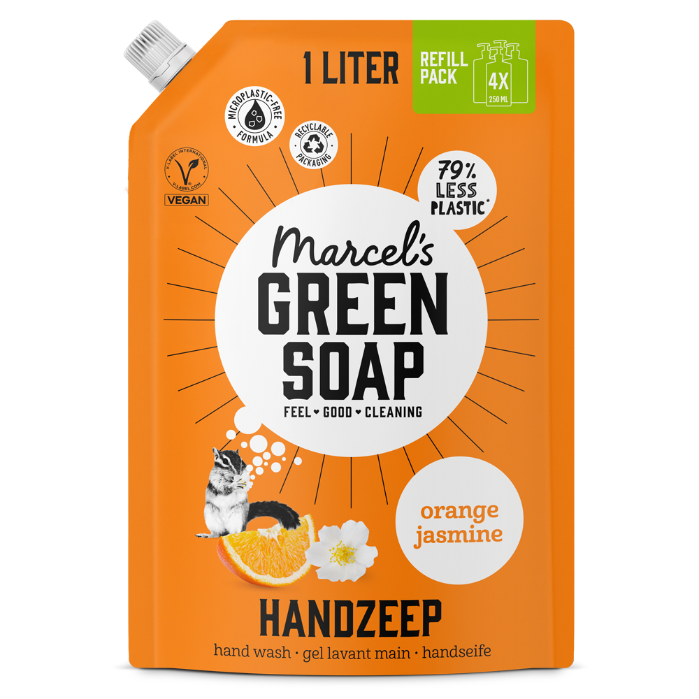 Handzeep Navulling Sinaasappel & Jasmijn 1L