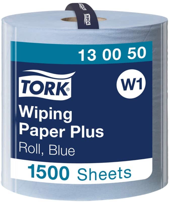 Tork Poetspapier W1 Rol Blauw 2-laags 130050 1500 Vellen - 1500 vellen