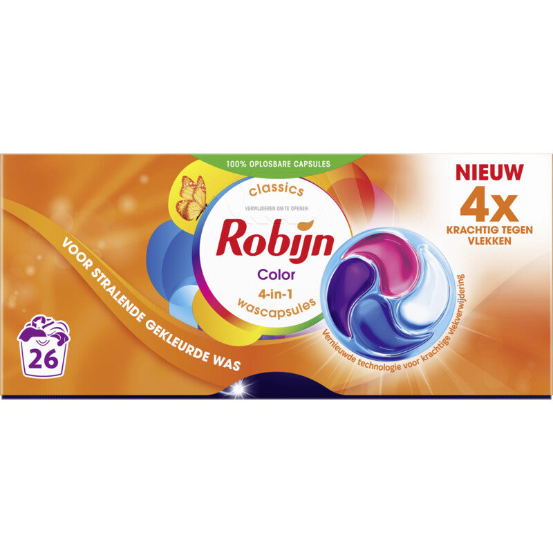 Robijn 3-in-1 wascapsules Color, doos 26 stuks