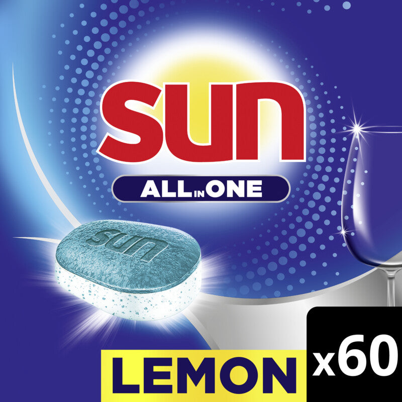 Sun vaatwastabletten All-in-One Lemon, doos 60 stuks