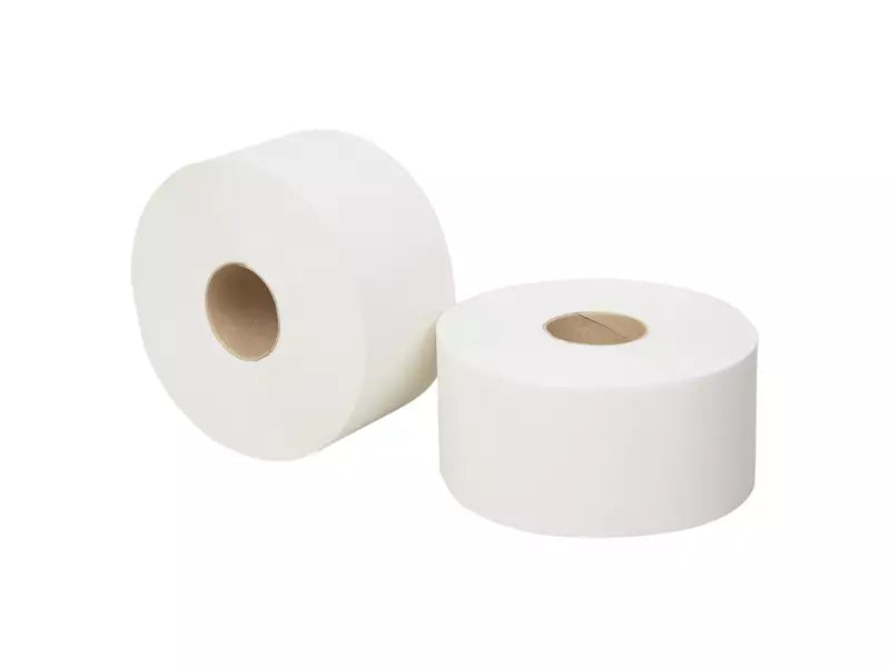 Toiletpapier mini jumbo cellulose wit 2-laags 180 meter 12 rol