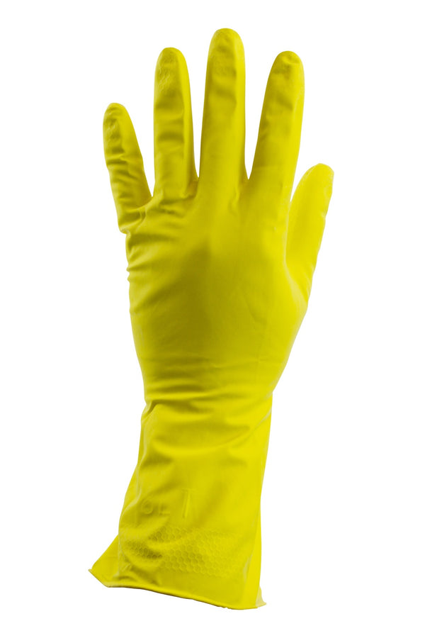 Huishoudhandschoenen geel, pak 10 paar