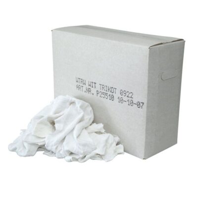 Poets doeken P25210 witte tricot met gekleurd randje P25210 - stuk