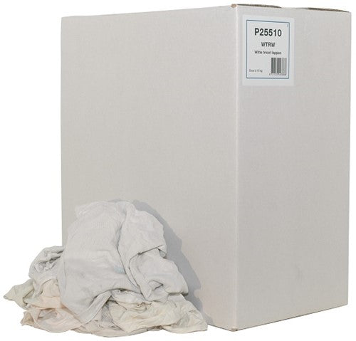 Poetslappen wit tricot Doos á 10 kg