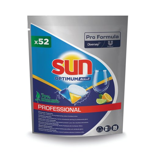 Sun Professional Optimum All-in-1 vaatwascapsules Pro Formula, doos 4 x 52 stuks