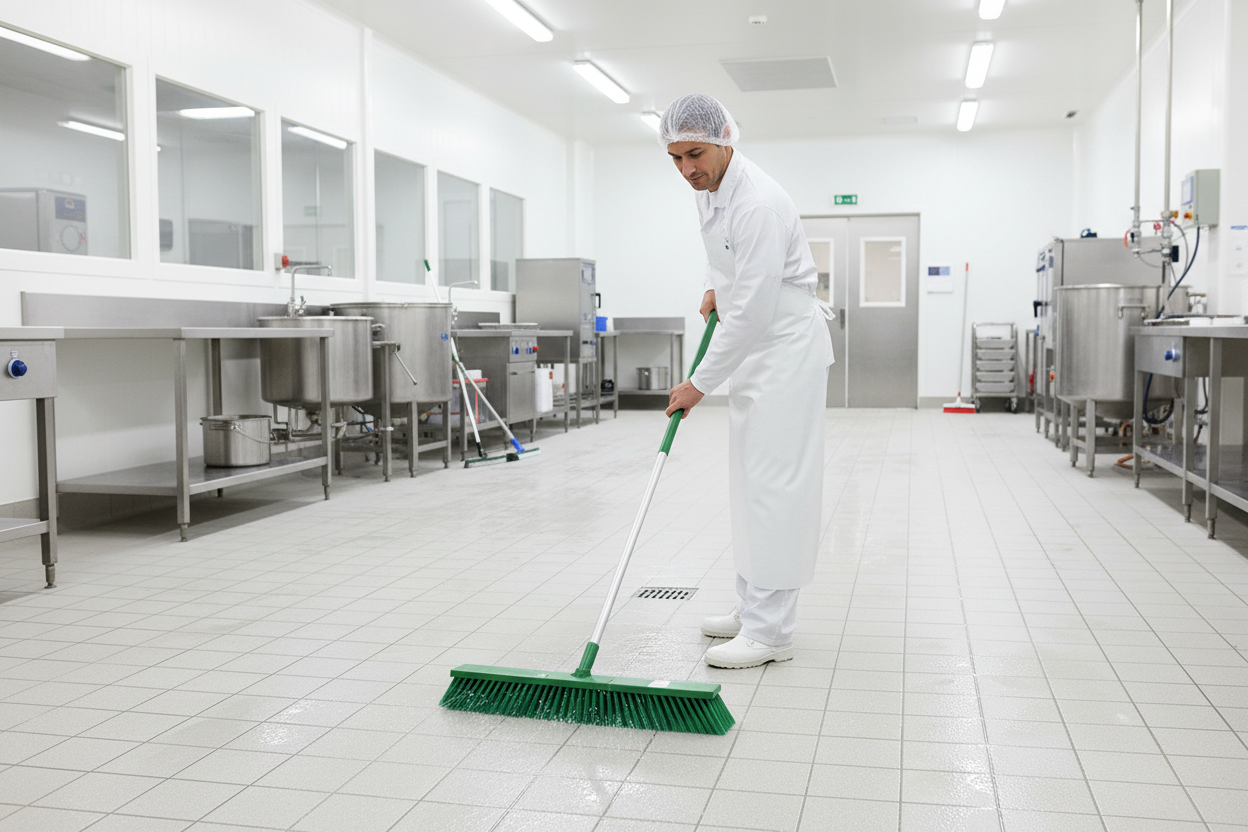 Vikan Aluminium Steel Groen – in gebruik