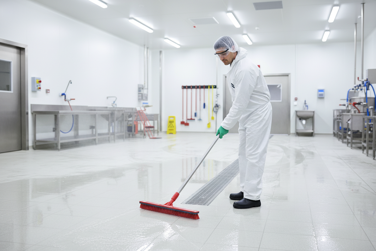 Vikan Aluminium Steel Rood – in gebruik