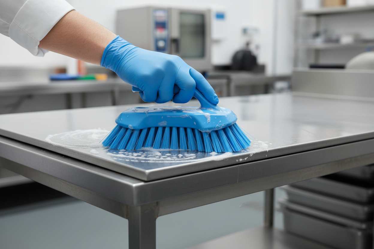 Vikan XL Handborstel – in gebruik